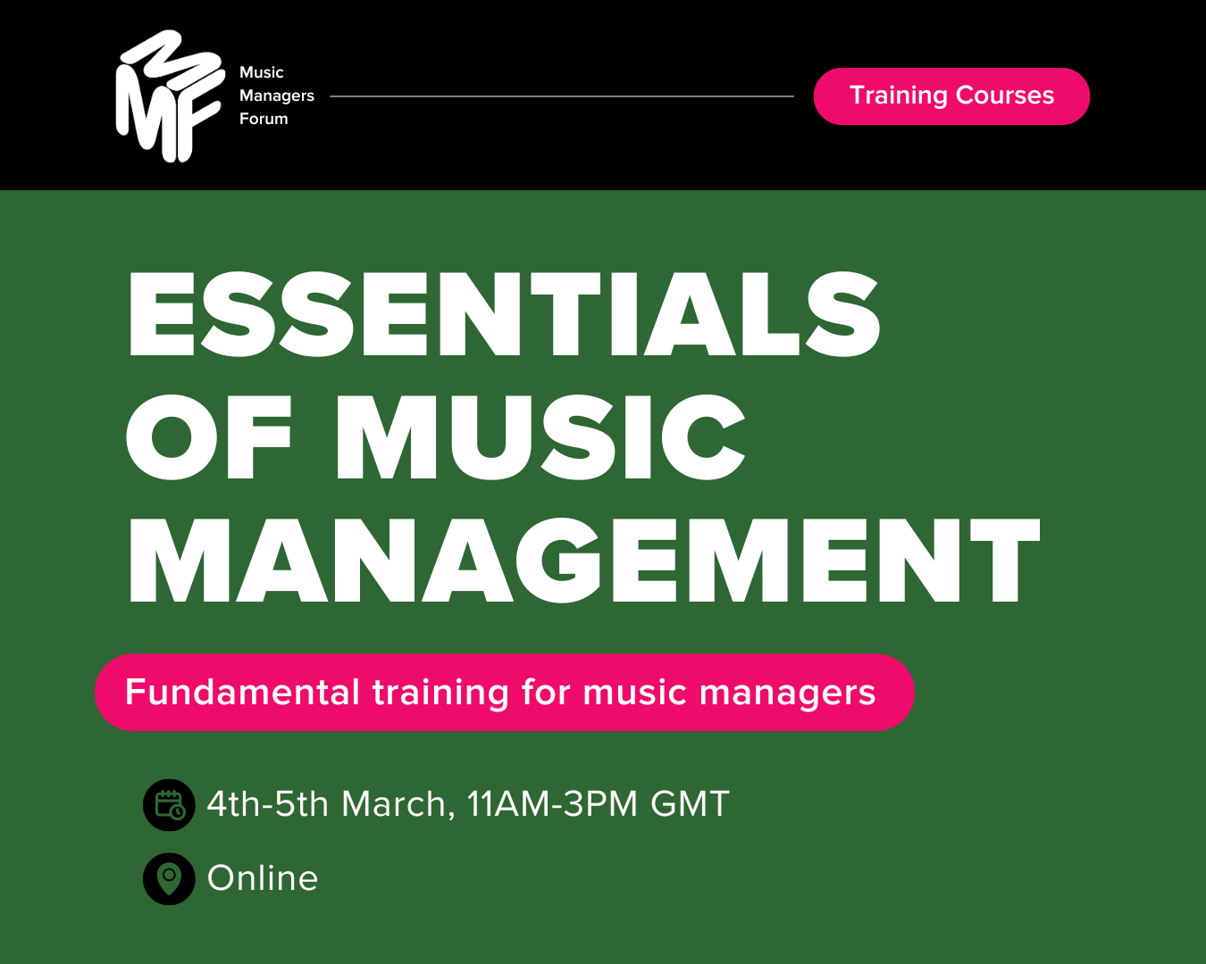 Essentials of Music Management Training (Online)