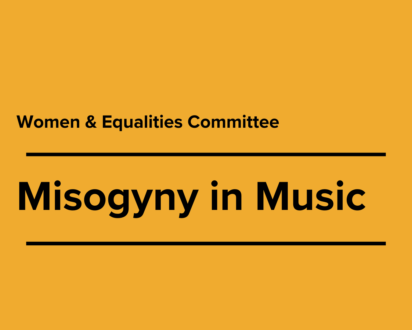 Women & Equalities Select Committee – Misogyny in Music Report