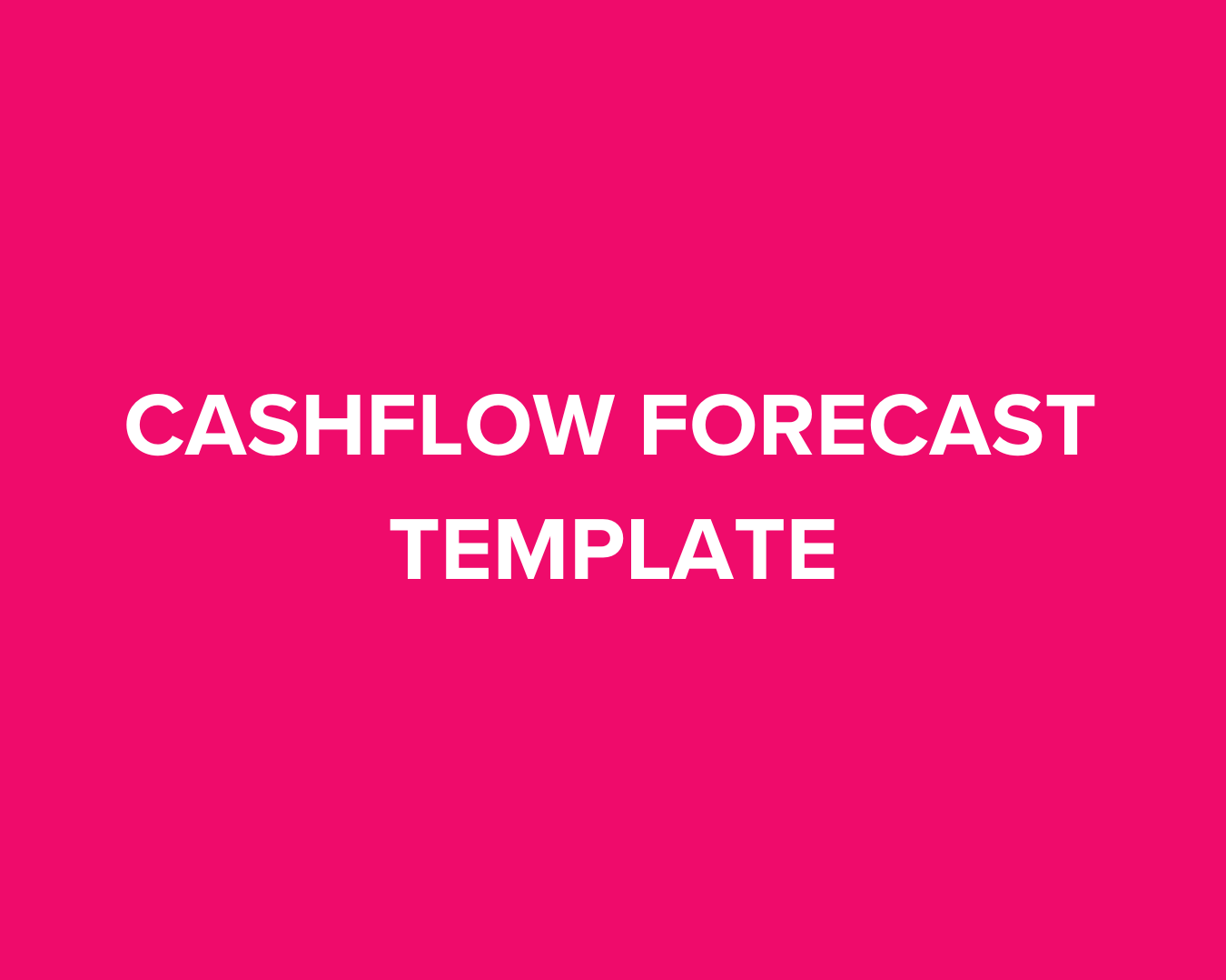Cashflow Forecast Template